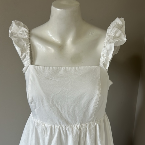 Tuckernuck English Factory Gingham Ruffle Cotton Sundress Blue White Dress Sz S - Picture 6 of 16